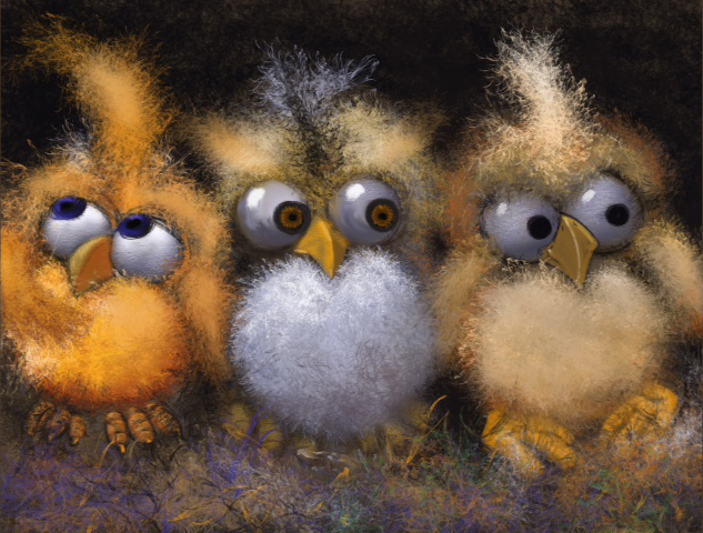 Fuzzy, baby owls Fuzzy, baby owls